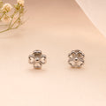 Minimalist Four-Leaf Clover Silver Stud