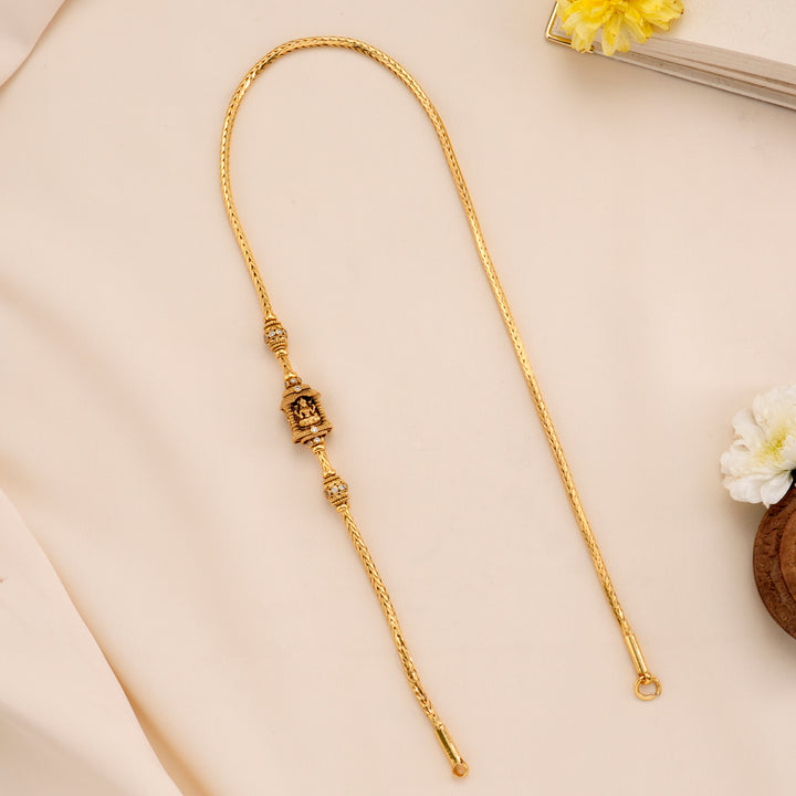 Lakshmi White Stone Silver Mugappu Chain