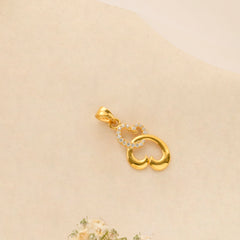 Double Heart Interlocking Golden Pendant