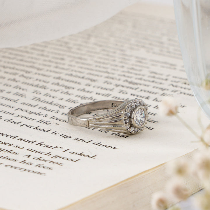 Single Stone Men’s Silver Ring