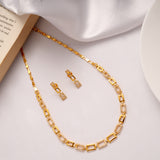 Geometric Fancy Gold Plated Necklace Set