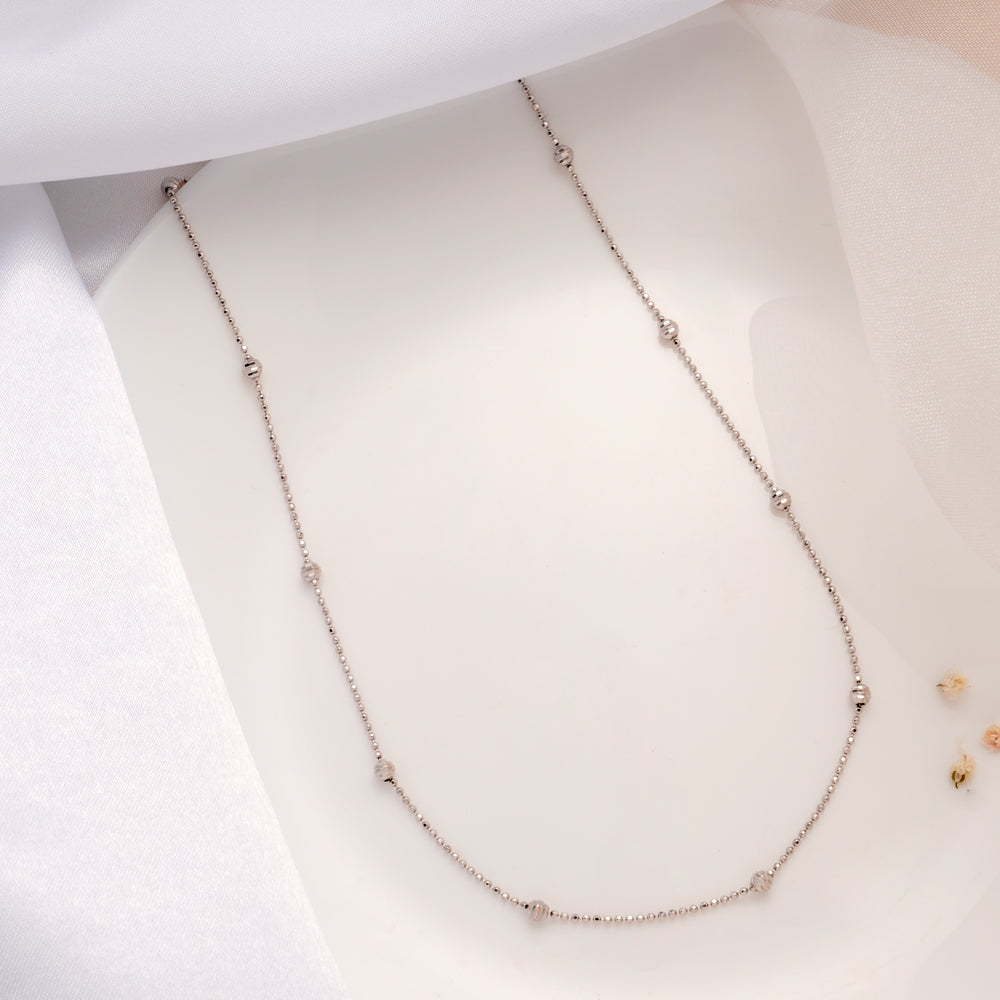 Royal Ball Beaded Silver Chain