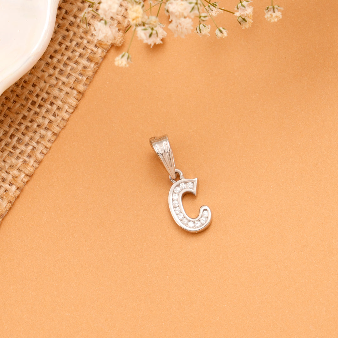 Classic Letter C Silver Pendant