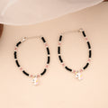 Unicorn Charm Silver Baby Bracelet with Black Beads