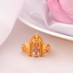 Temple-Style Venkateshwara Golden Ring