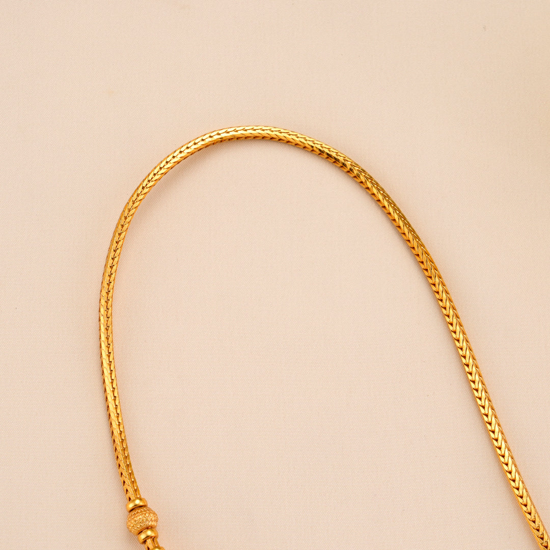 Oval Design Lakshmi Silver Mugappu Chain