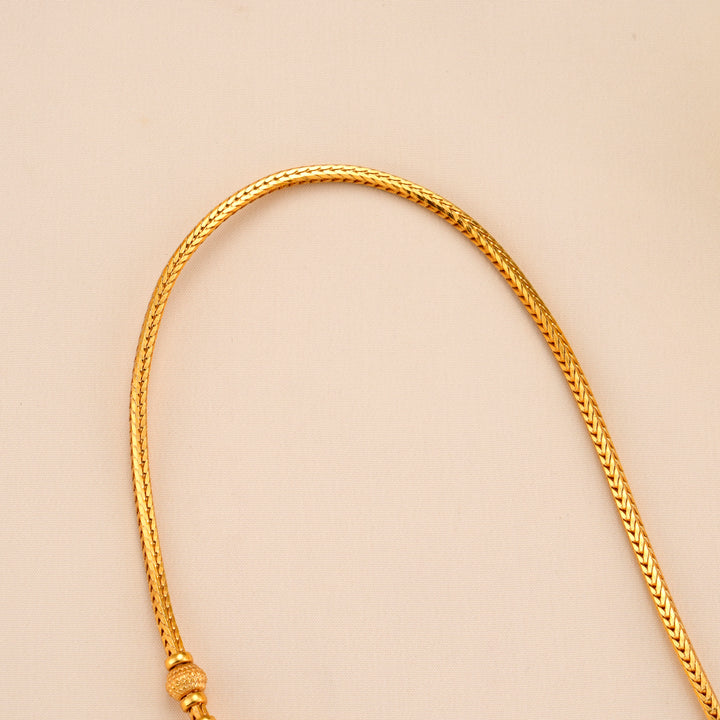 Oval Design Lakshmi Silver Mugappu Chain