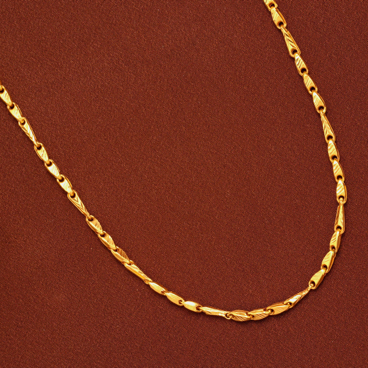 Iconic Wheat Design Gold Chain for Men