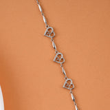 Stylish Heart Shape Silver Bracelet