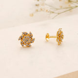 Stunning White Stone Kundan Golden Stud