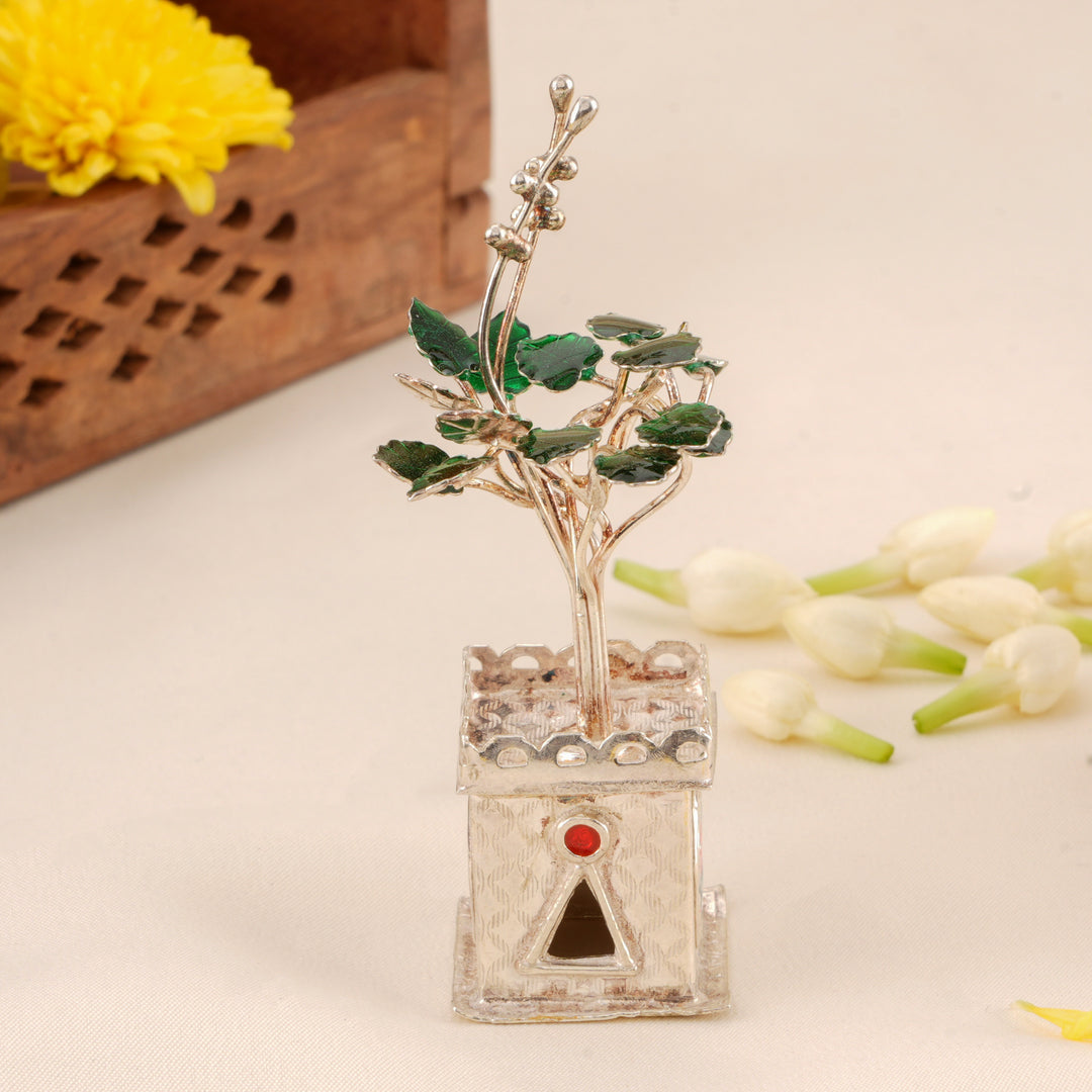 Sterling Silver Tulsi Plant Idol