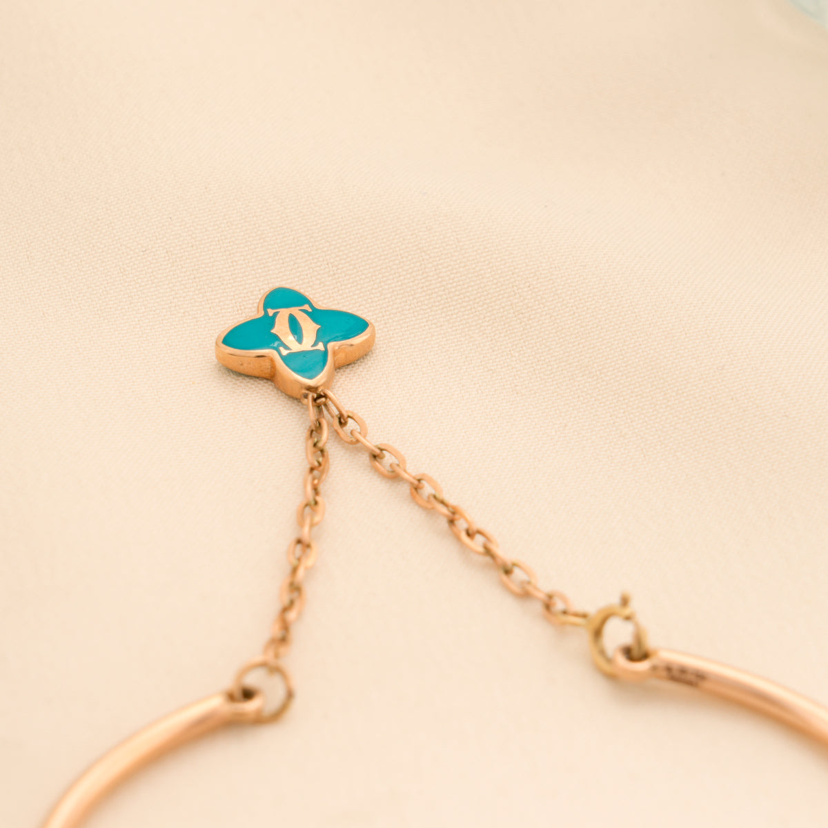Minimal Clover Charm Rose Gold Kada