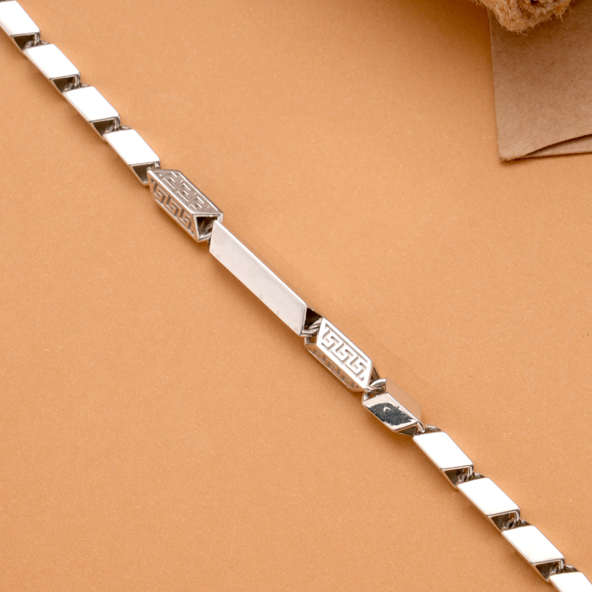 Shine Rice Design Silver Men's Bracelet
