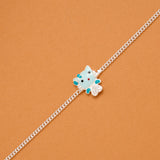 Tiny Blue Enamel Hello Kitty Silver Baby Bracelet