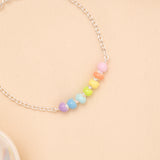 Rainbow Multi Color Bead Baby Silver Bracelet