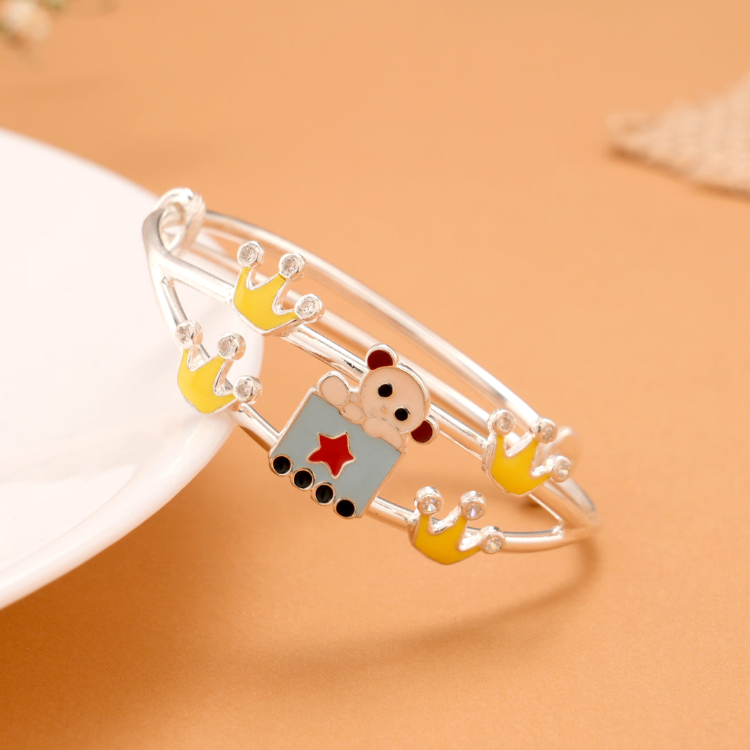 Cute Baby Bunny Silver Baby Bangle