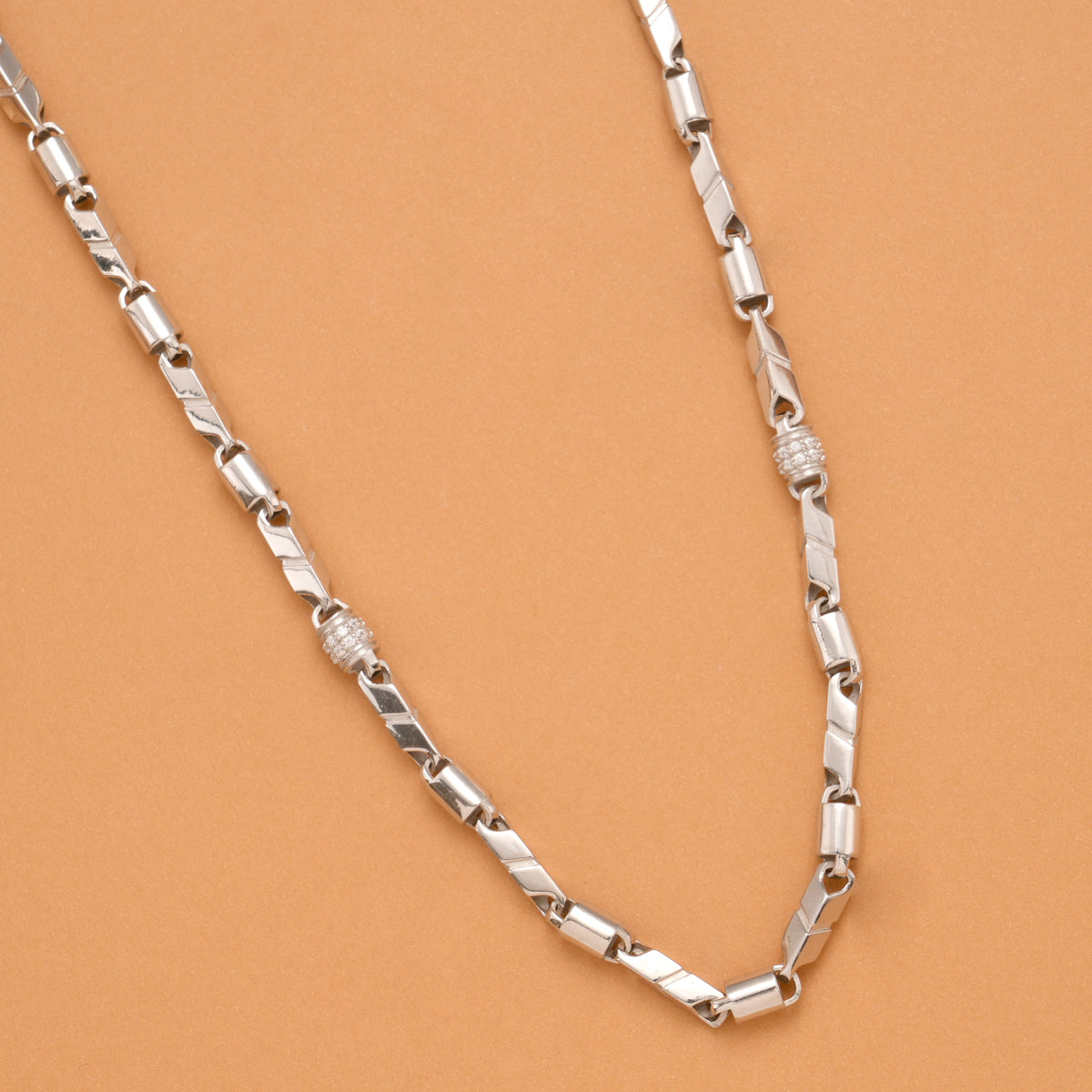 Elegant Multi Shape Link Silver Chain