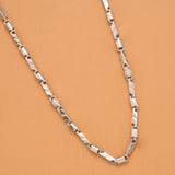 Elegant Multi Shape Link Silver Chain
