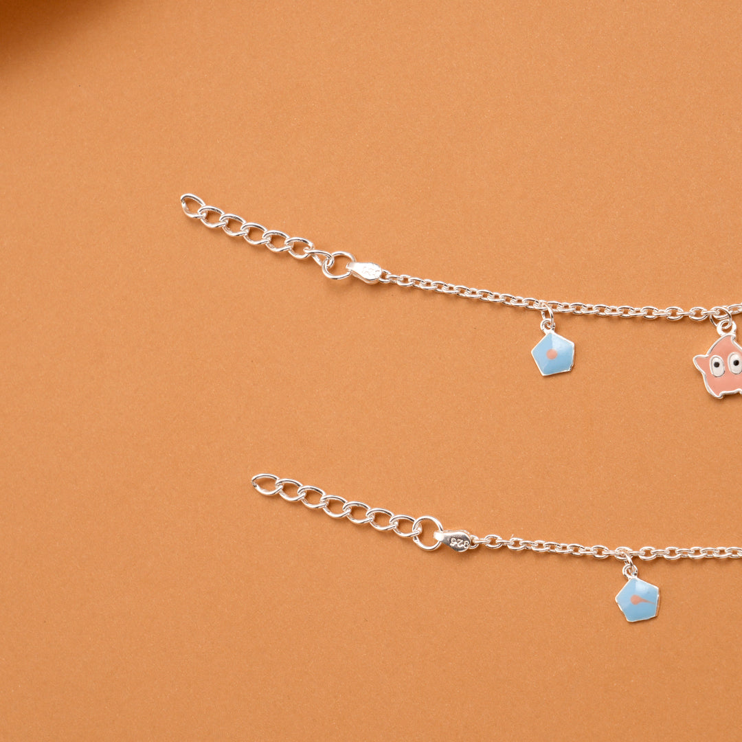 Dainty Charm Silver Baby Anklets