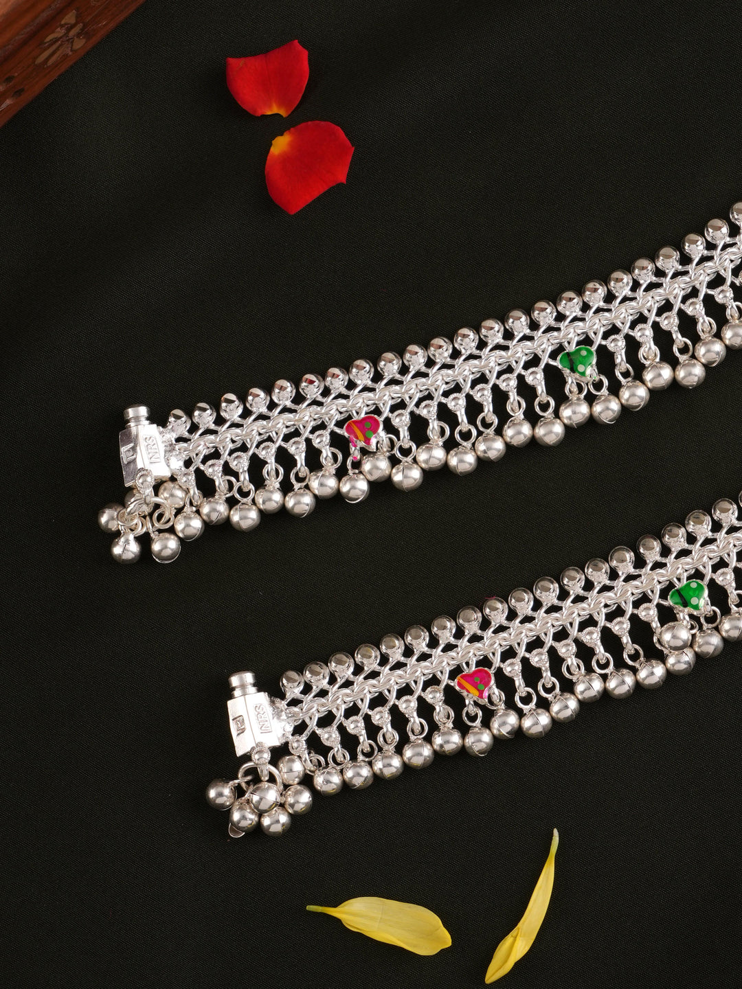 Traditional Silver Anklets with Bells