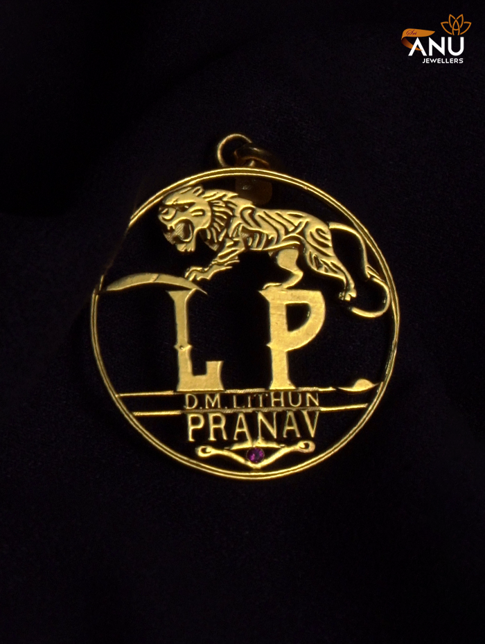 Regal Lion Initial Pendant