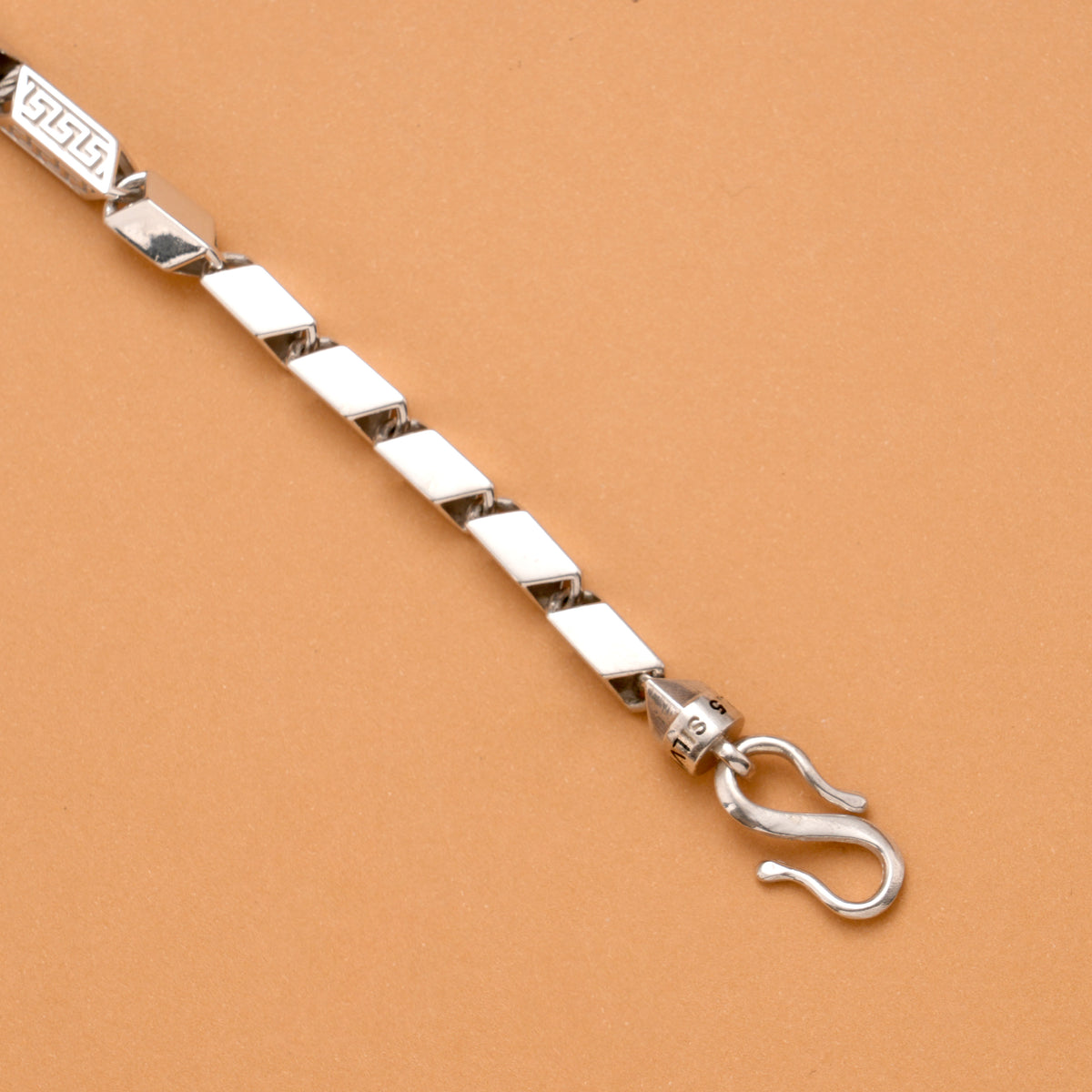 Shine Rice Design Silver Men's Bracelet