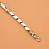 Shine Rice Design Silver Men's Bracelet