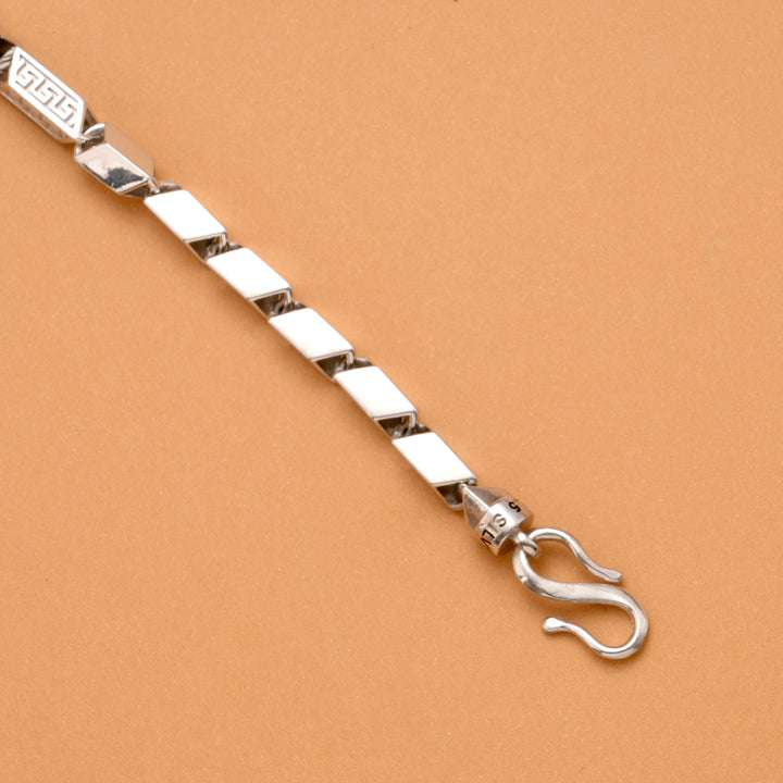 Shine Rice Design Silver Men's Bracelet