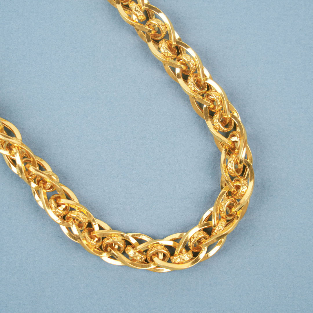 Bold Braided Twisted Gold Chain