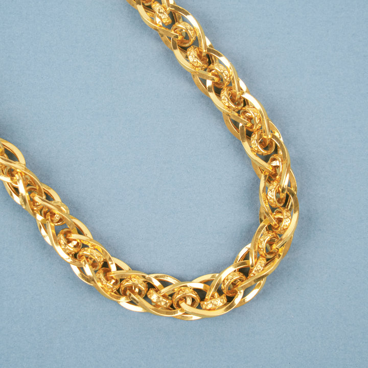 Bold Braided Twisted Gold Chain