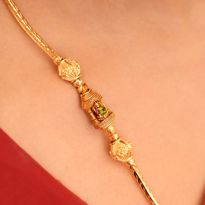 Temple Inspired Golden Lakshmi Mugappu Chain