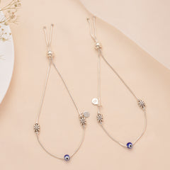 Traditional Evil Eye Silver Anklet