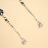 Silver Floral Symphony Antique Anklet