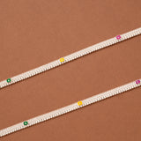 Elegant Enamel Link Silver Anklet