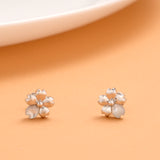 Elegant Floral Silver Stud