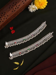 Traditional Silver Anklets with Bells