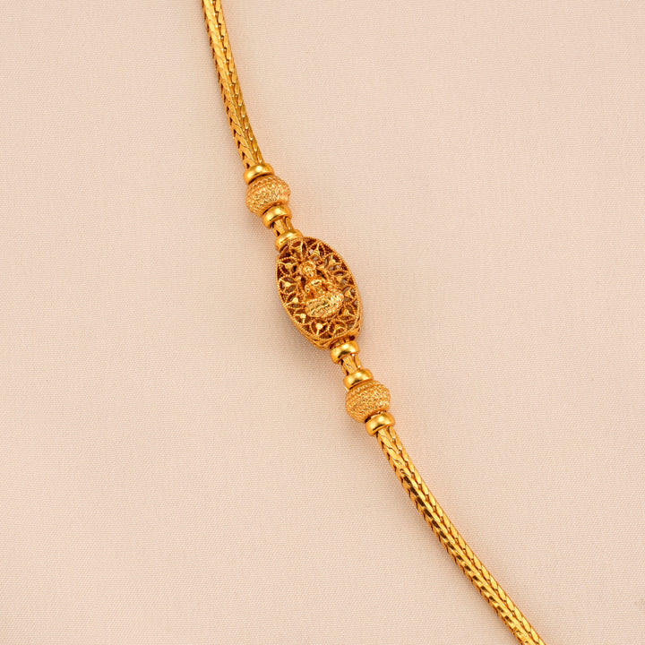 Oval Design Lakshmi Silver Mugappu Chain