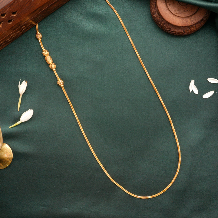 Textured Multi Gold Bead Mugappu Chain