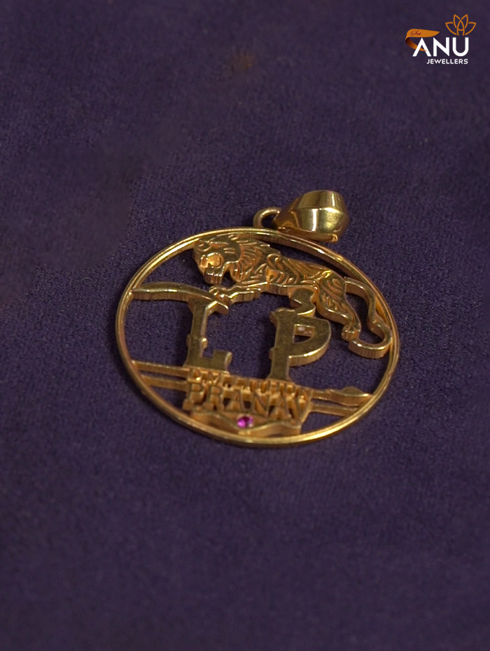 Regal Lion Initial Pendant
