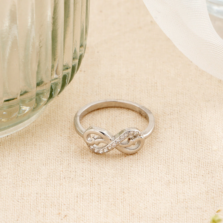 Sparkling White Gem Infinity Ring