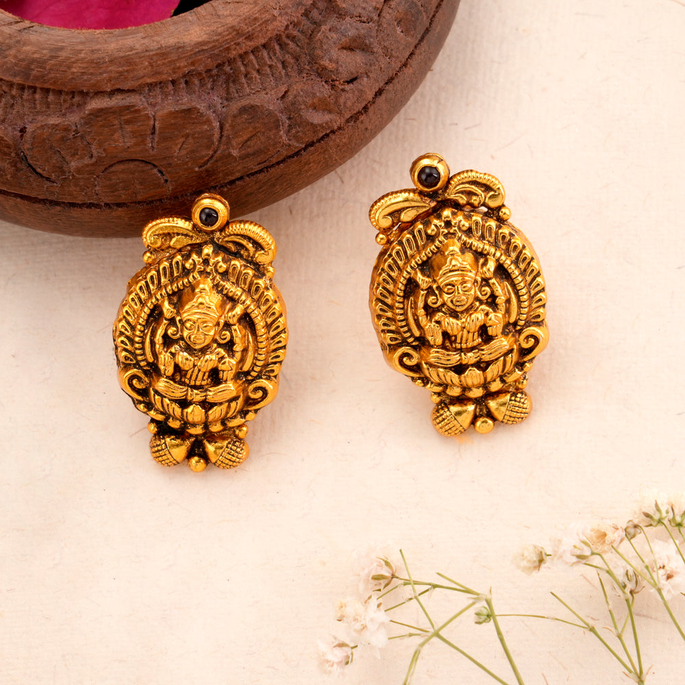 Antique Gold Plated Design Lakshmi Earring