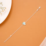 Tiny Blue Enamel Hello Kitty Silver Baby Bracelet