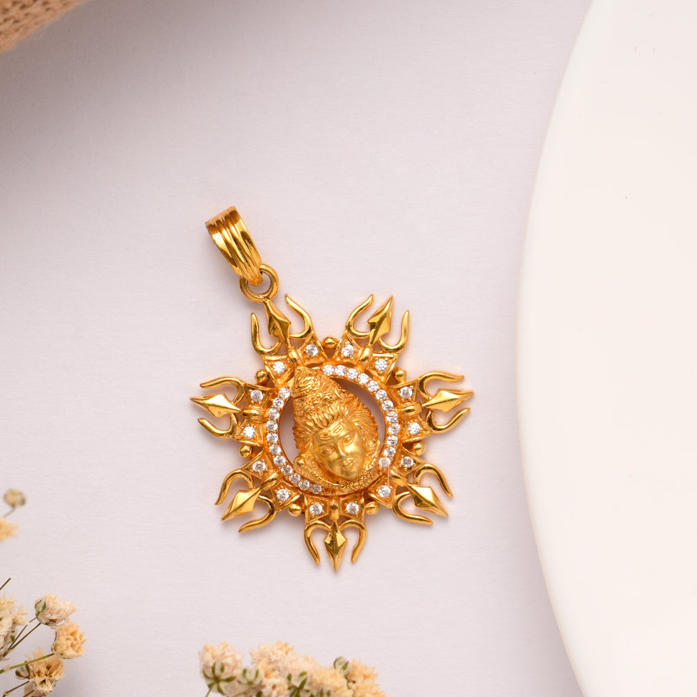 Devotional Lord Shiva Golden Pendant