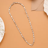 Elegant Multi Shape Link Silver Chain