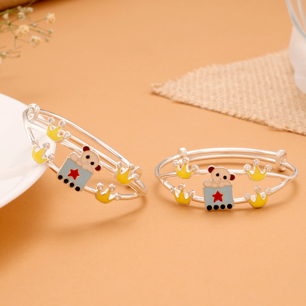 Cute Baby Bunny Silver Baby Bangle