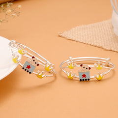 Cute Baby Bunny Silver Baby Bangle