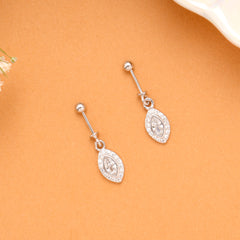 Marquise Halo Sparkle Silver Koppu Earrings