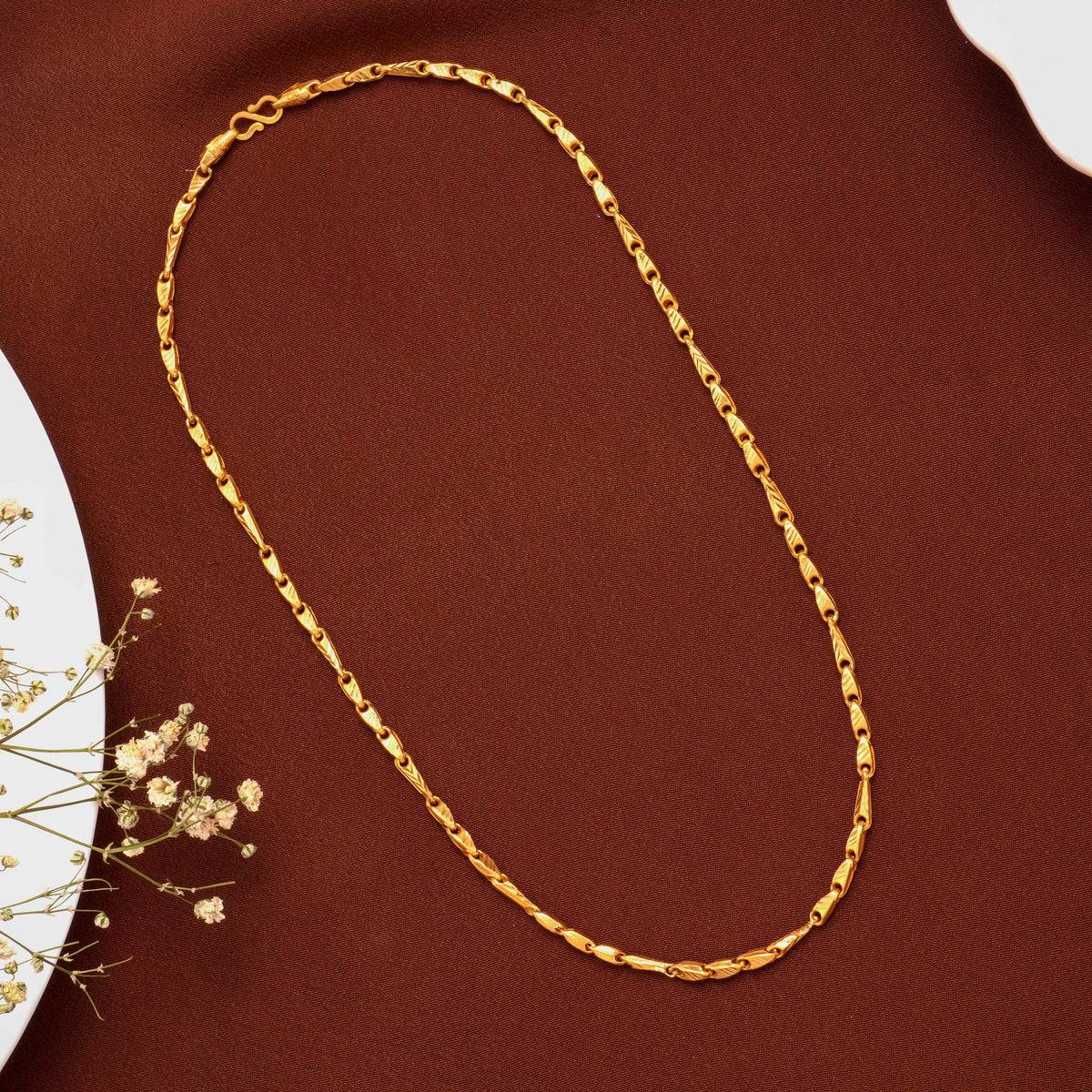 Iconic Wheat Design Gold Chain for Men