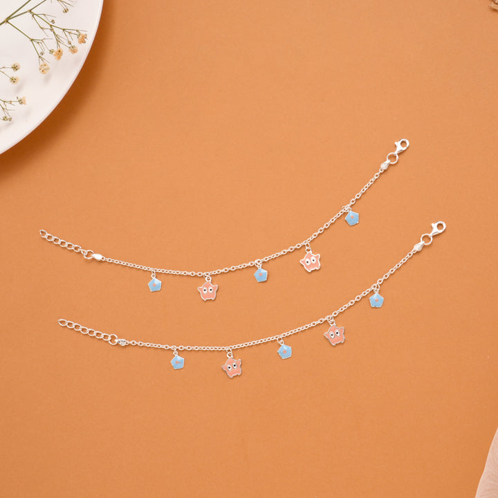 Dainty Charm Silver Baby Anklets