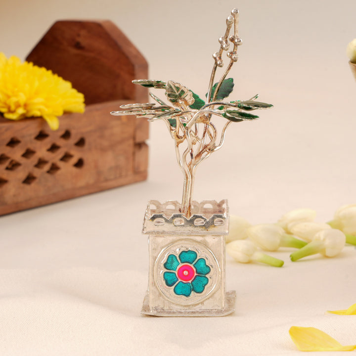 Sterling Silver Tulsi Plant Idol